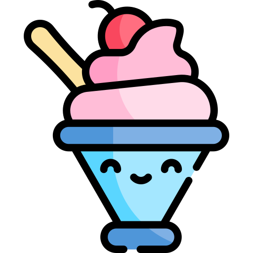 helado Kawaii Lineal color icono