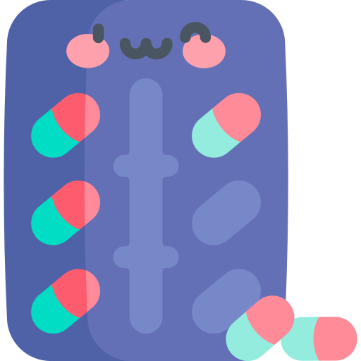 pigułki antykoncepcyjne Kawaii Flat ikona
