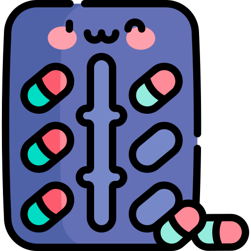pillole contraccettive Kawaii Lineal color icona