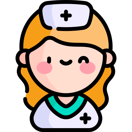 verpleegkundige Kawaii Lineal color icoon