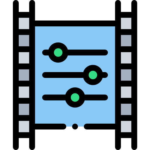 Film Detailed Rounded Lineal color icon