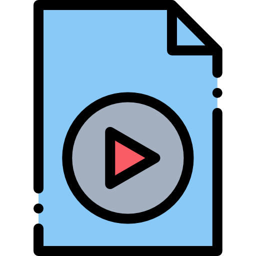 Video file Detailed Rounded Lineal color icon