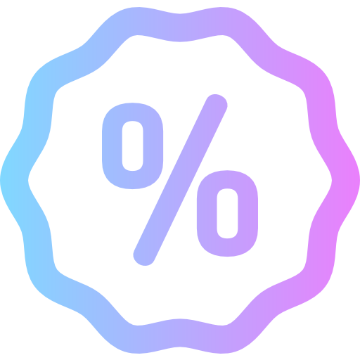 Percentage Super Basic Rounded Gradient icon