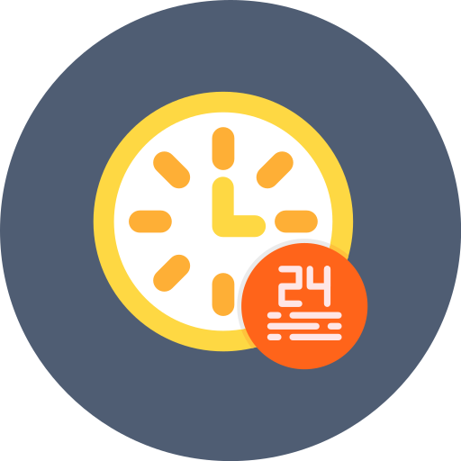 24 hours support Generic color fill icon