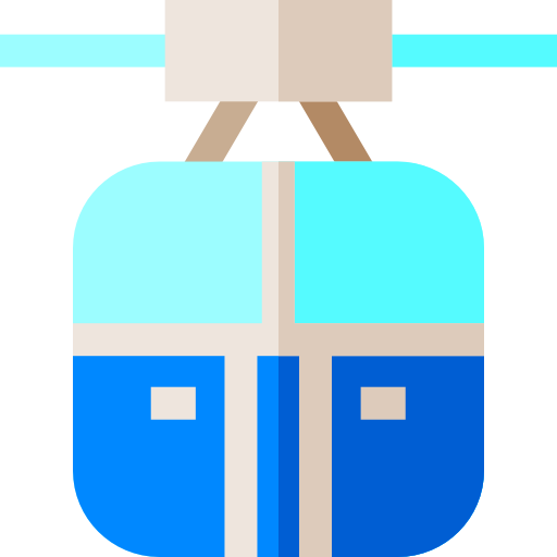Cable car cabin Basic Straight Flat icon