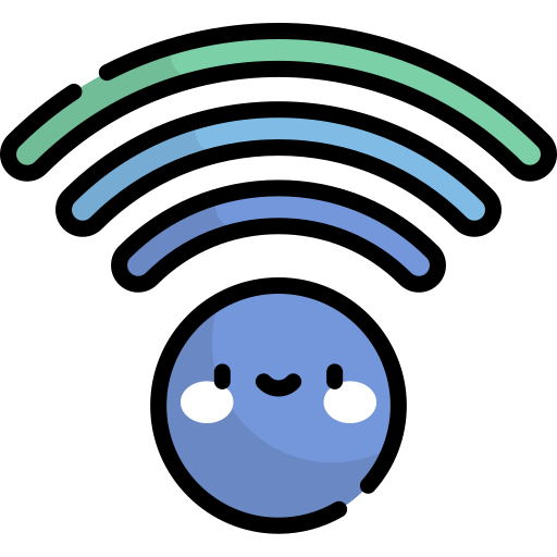 wifi Kawaii Lineal color icoon