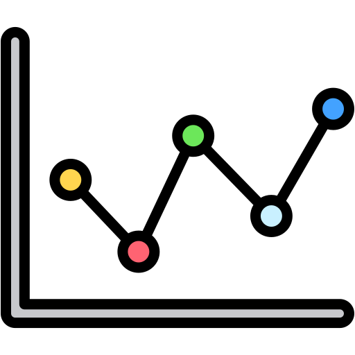 라인 차트 Generic color lineal-color icon