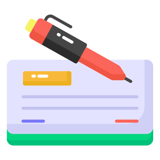 Cheque signing Generic color fill icon