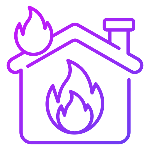 casa en llamas Generic gradient outline icono