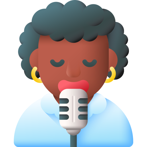 cantante 3D Color icono