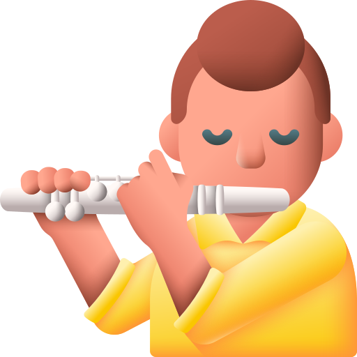 flautista 3D Color icona