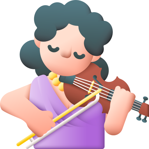 바이올린 연주자 3D Color icon