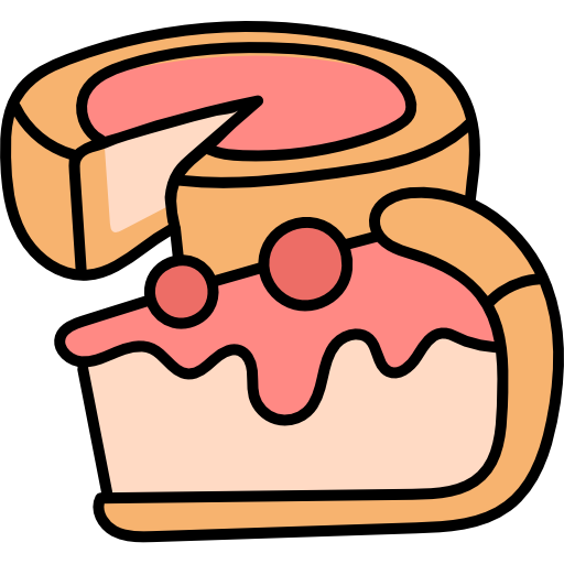 tarta de queso Hand Drawn Color icono