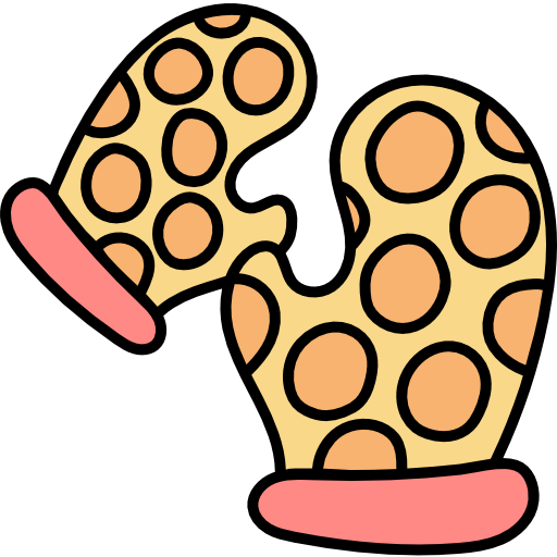 guante para el horno Hand Drawn Color icono