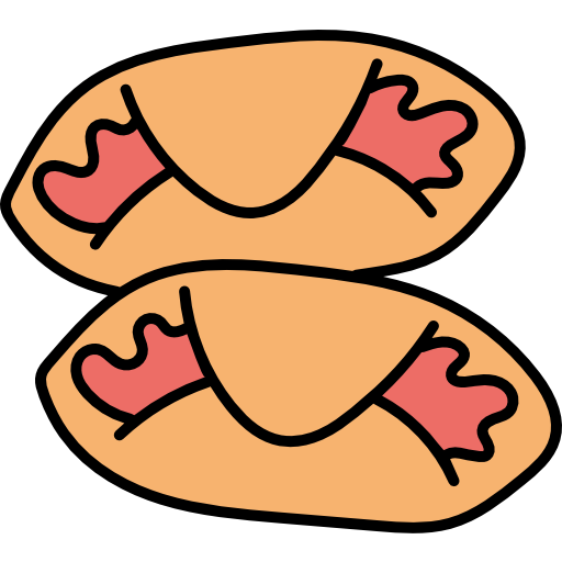 kolache Hand Drawn Color icono