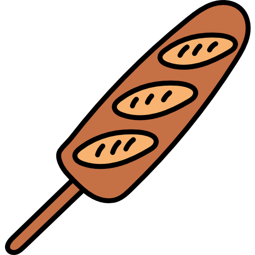 Bread Hand Drawn Color icon