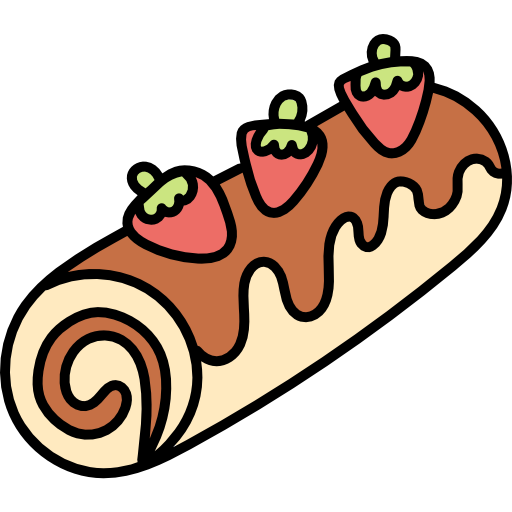Roll cake Hand Drawn Color icon