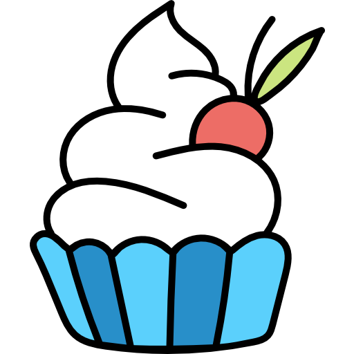 cupcake Hand Drawn Color icona