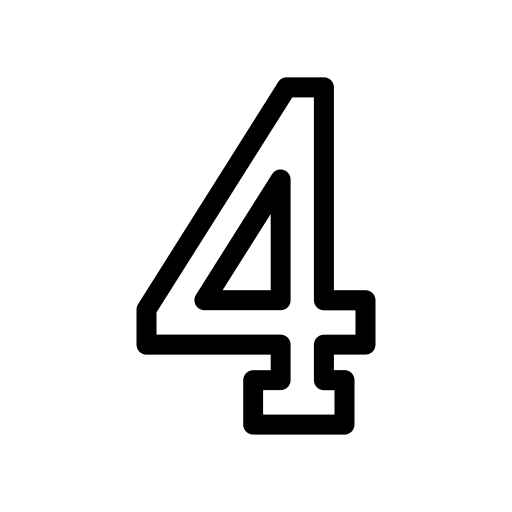 número cuatro Generic black outline icono