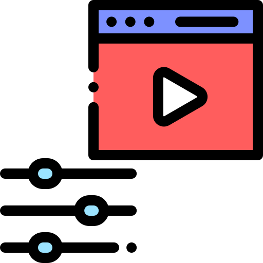 Video edition Detailed Rounded Lineal color icon