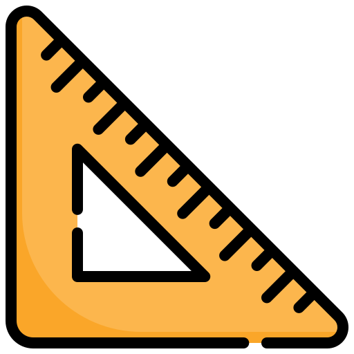 righello triangolare Generic color lineal-color icona