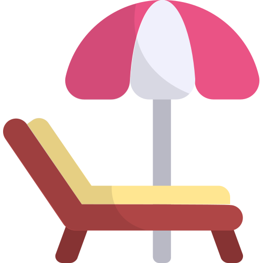 sedia da spiaggia Generic color fill icona