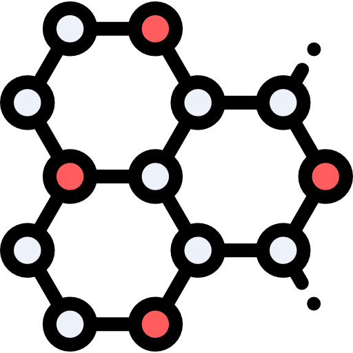 cząsteczka Detailed Rounded Lineal color ikona