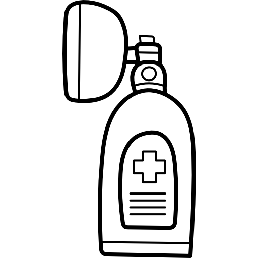 maschera d'ossigeno Hand Drawn Black icona