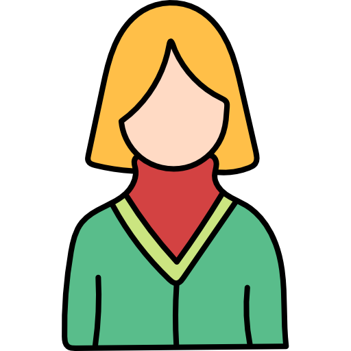 mujer Hand Drawn Color icono