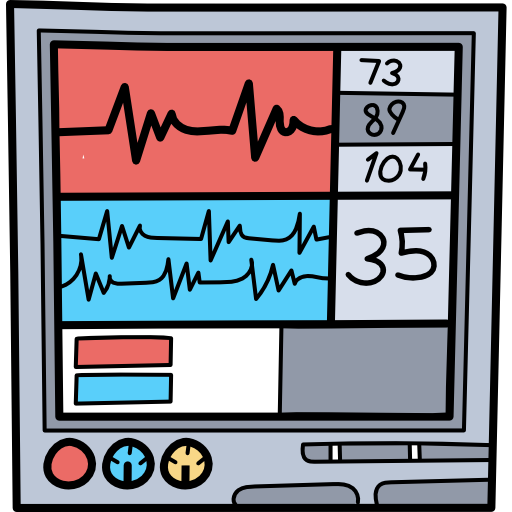 electrocardiograma Hand Drawn Color icono