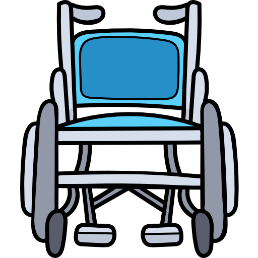 silla de ruedas Hand Drawn Color icono