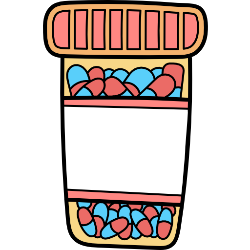 Pill Hand Drawn Color icon