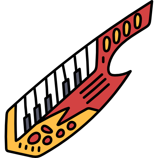 keytar Hand Drawn Color ikona