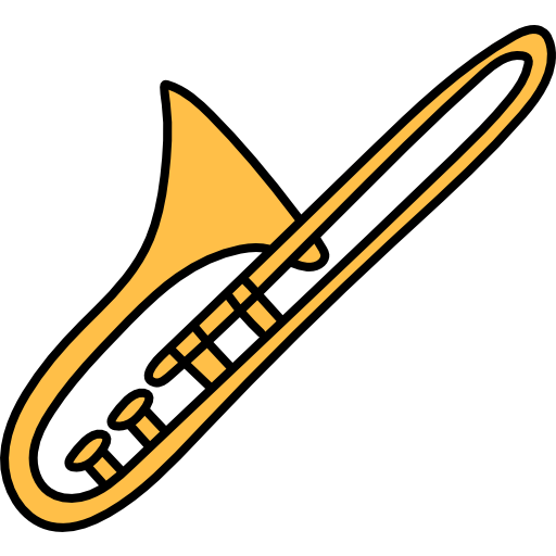 trombone Hand Drawn Color Ícone