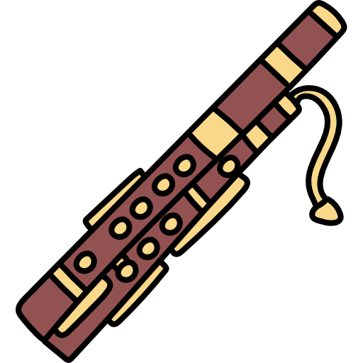Bassoon Hand Drawn Color icon