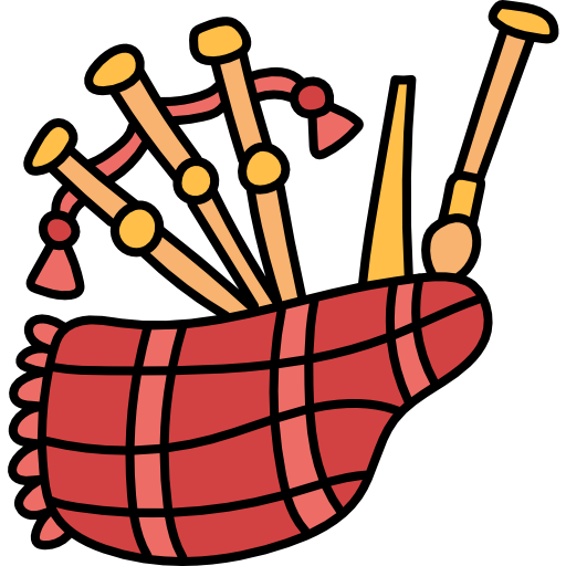 Bagpipes Hand Drawn Color icon