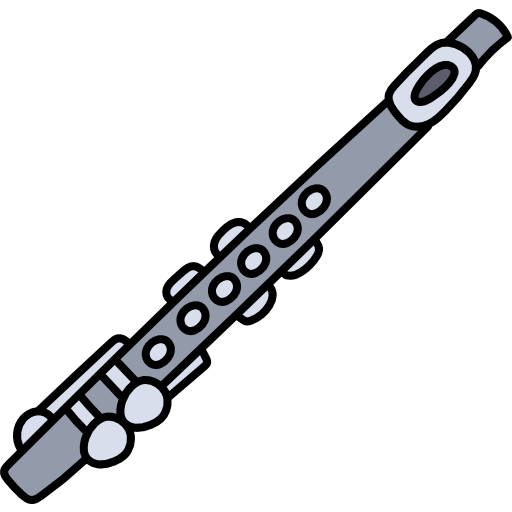 flauta Hand Drawn Color icono