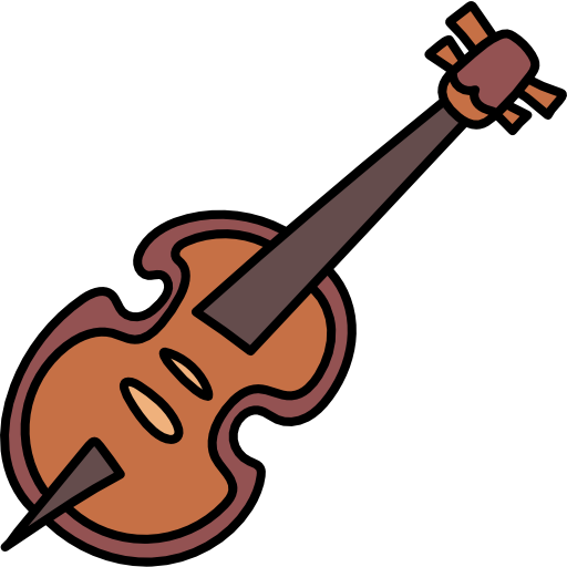cello Hand Drawn Color icoon