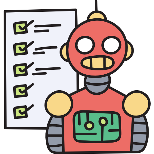 Robot Hand Drawn Color icon