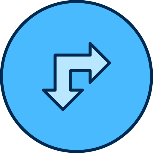 Right and down Generic color lineal-color icon