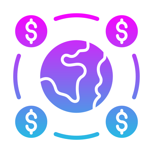 wereld financieel Generic gradient fill icoon