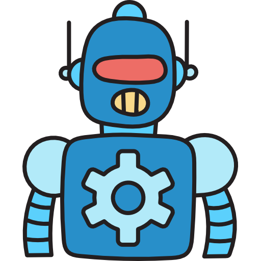 Robot Hand Drawn Color icon