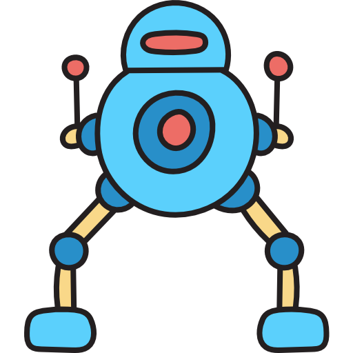 robot Hand Drawn Color icona