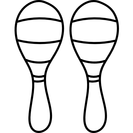 maraca Hand Drawn Black icono