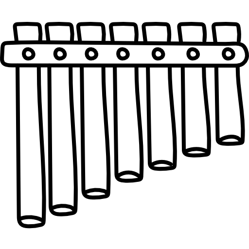 zampoña Hand Drawn Black icono