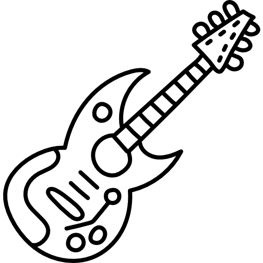 전자 기타 Hand Drawn Black icon