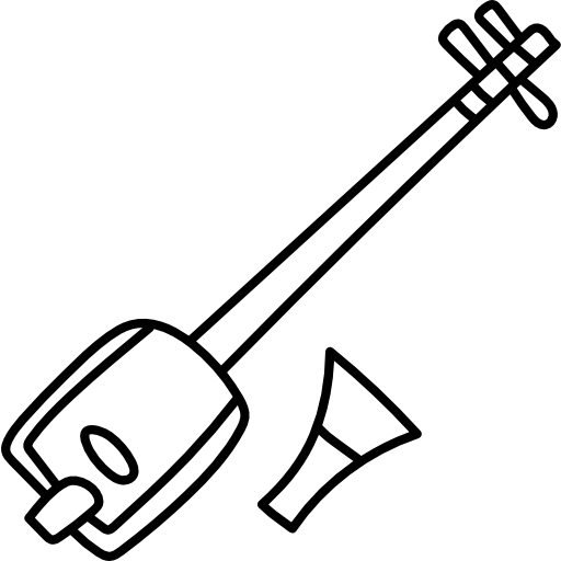 Shamisen Hand Drawn Black icon