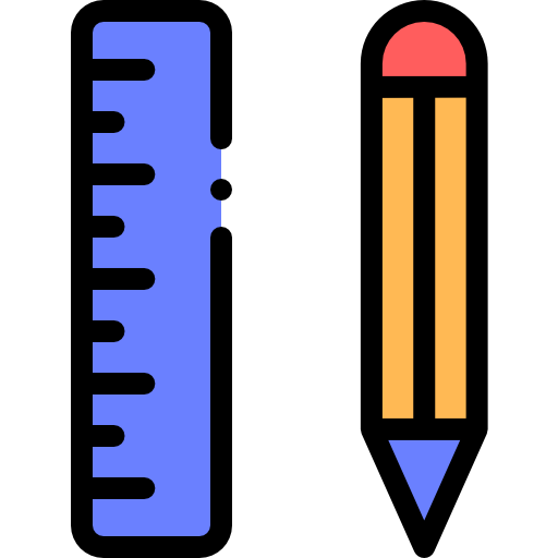 Ruler Detailed Rounded Lineal color icon