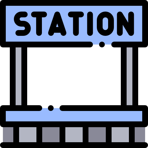 station Detailed Rounded Lineal color Icône