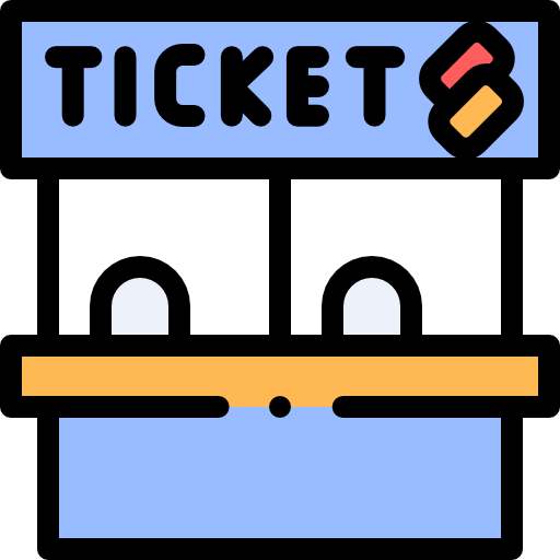 Ticket office Detailed Rounded Lineal color icon